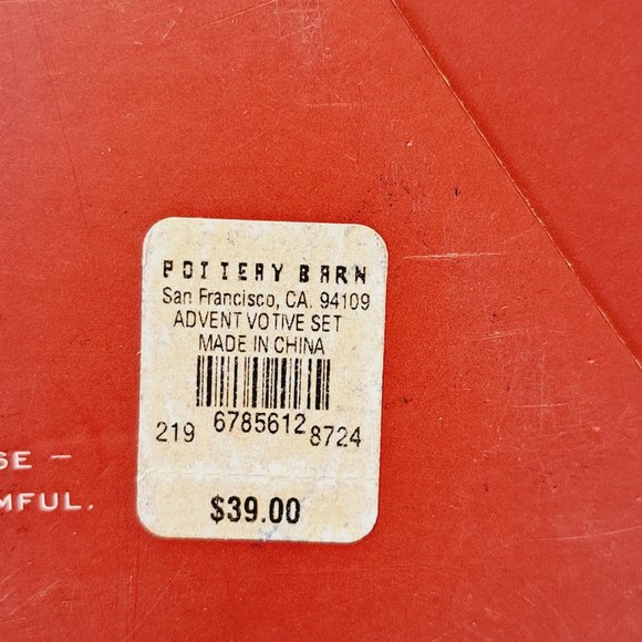 POTTERY BARN Christmas Advent Calendar Votive Set Of 24 Red Numbered Glass inBox - Picture 10 of 13